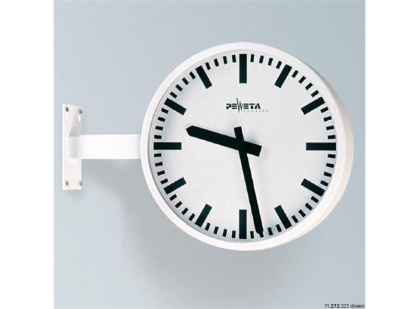 Analog Double-face Clock NTP 400mm White face, bar markings